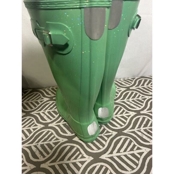 Hunter Original Tall Wellies Swamp Green Rubber Women's Rain Boots Size F4 - Picture 2 of 7